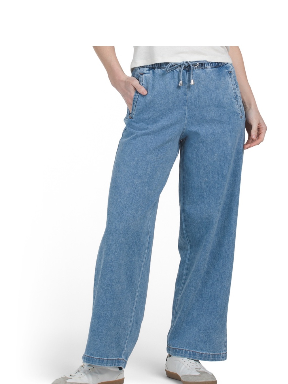 Like New OAT NEW YORK
high waist wide leg with tie front jeans